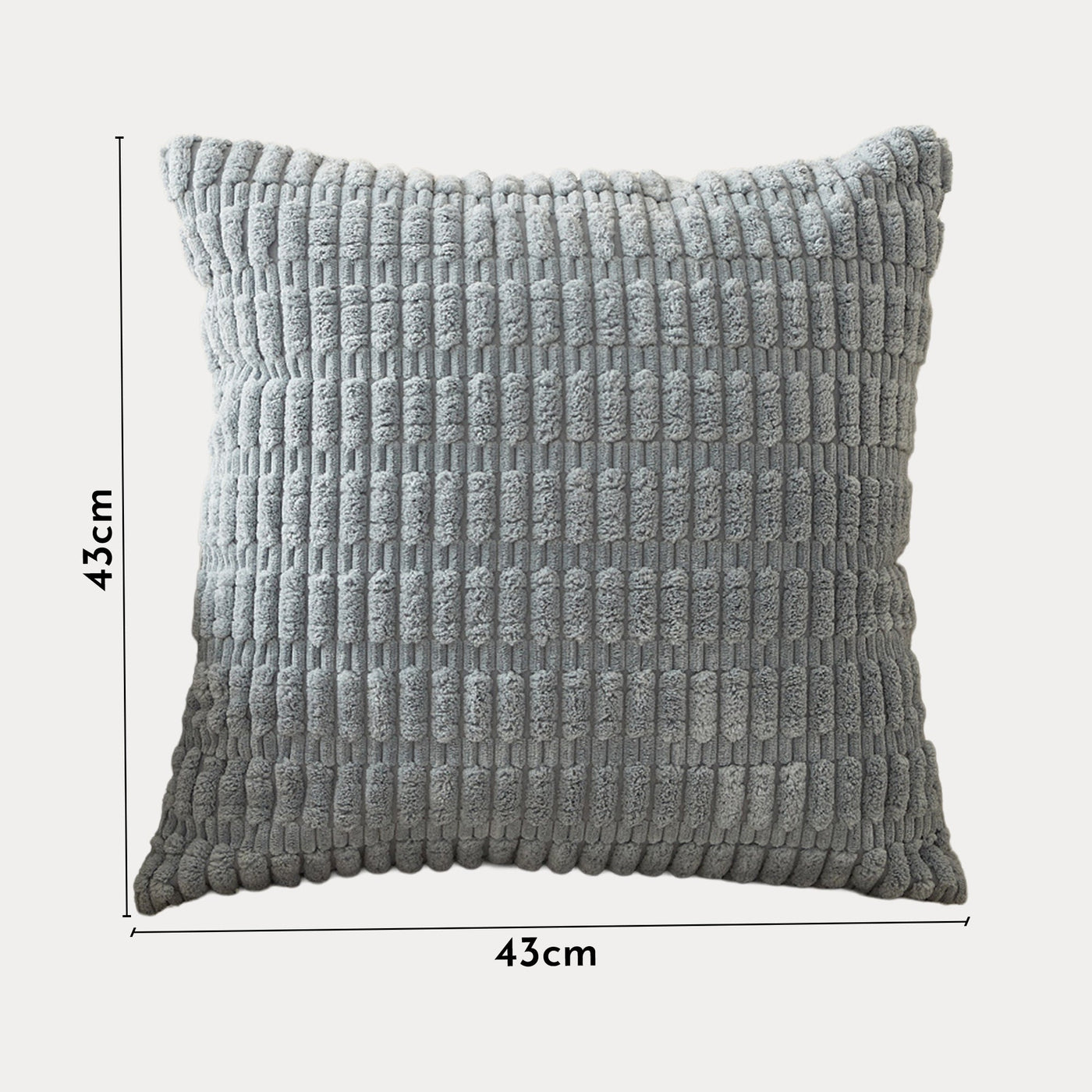 LEYSIA Coussin carré en tissu gris 43x43 cm - Coussins - Mobilier Deco