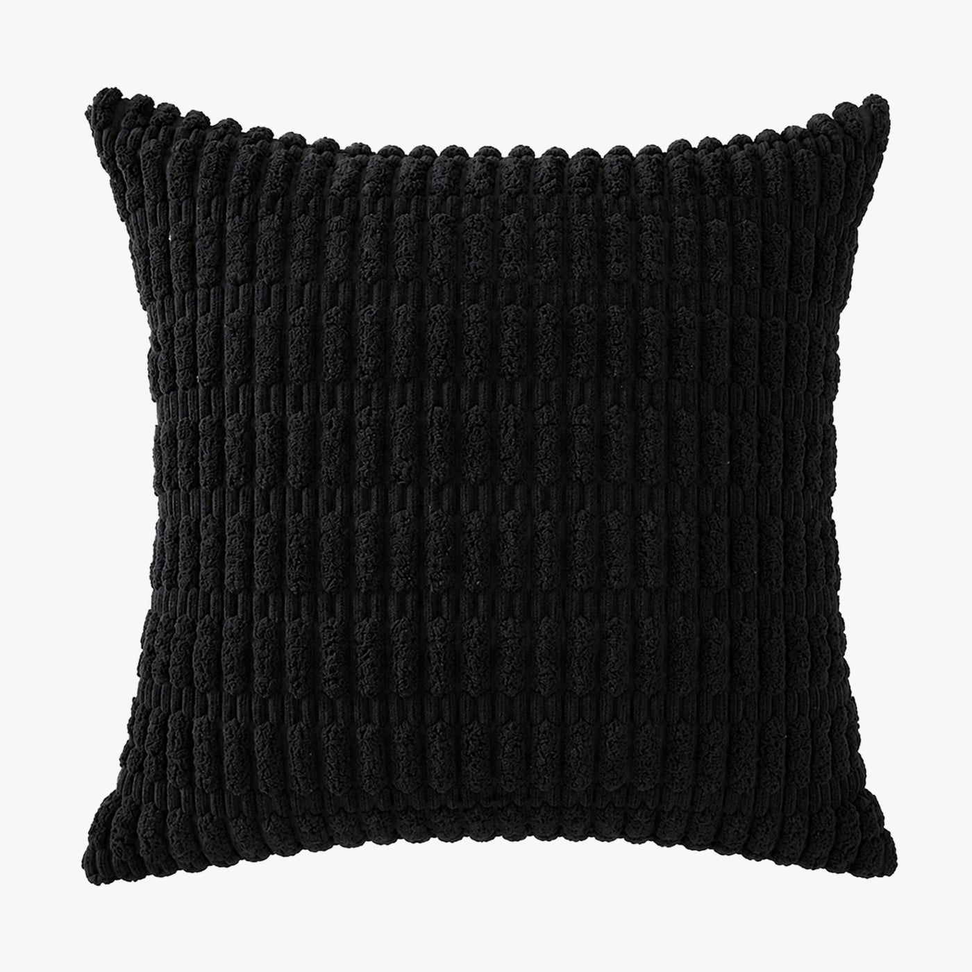 LEYSIA Coussin carré en tissu noir 43x43 cm - Coussins - Mobilier Deco