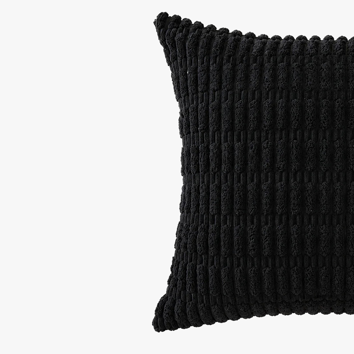 LEYSIA Coussin carré en tissu noir 43x43 cm - Coussins - Mobilier Deco