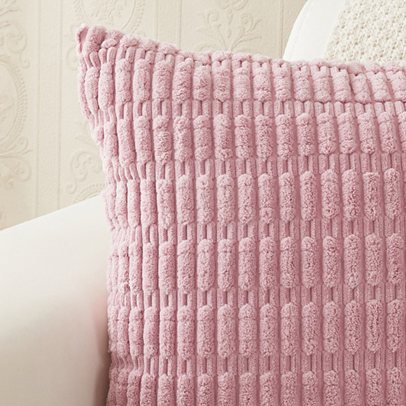 LEYSIA Coussin carré en tissu rose 43x43 cm - Coussins - Mobilier Deco