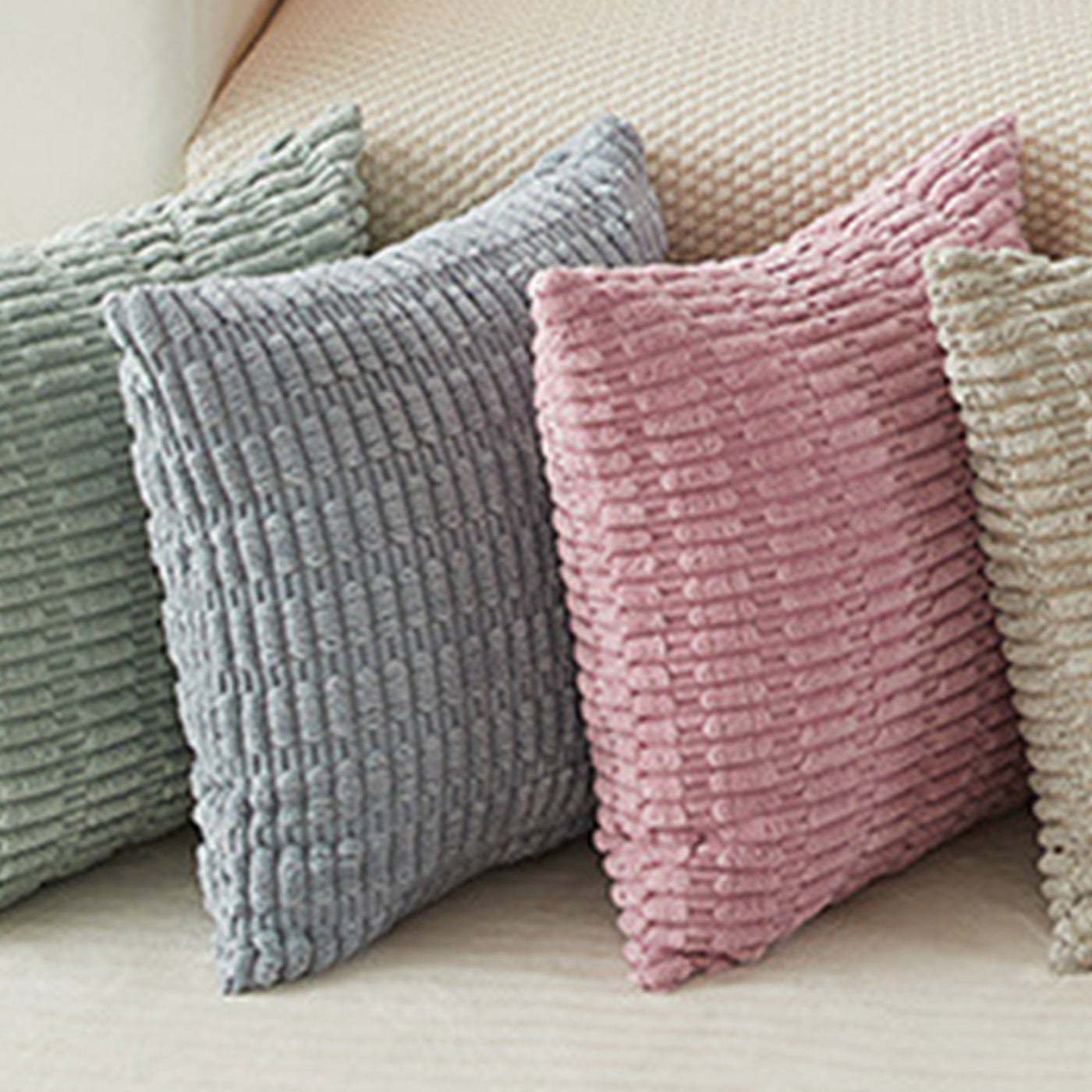 LEYSIA Coussin carré en tissu rose 43x43 cm - Coussins - Mobilier Deco