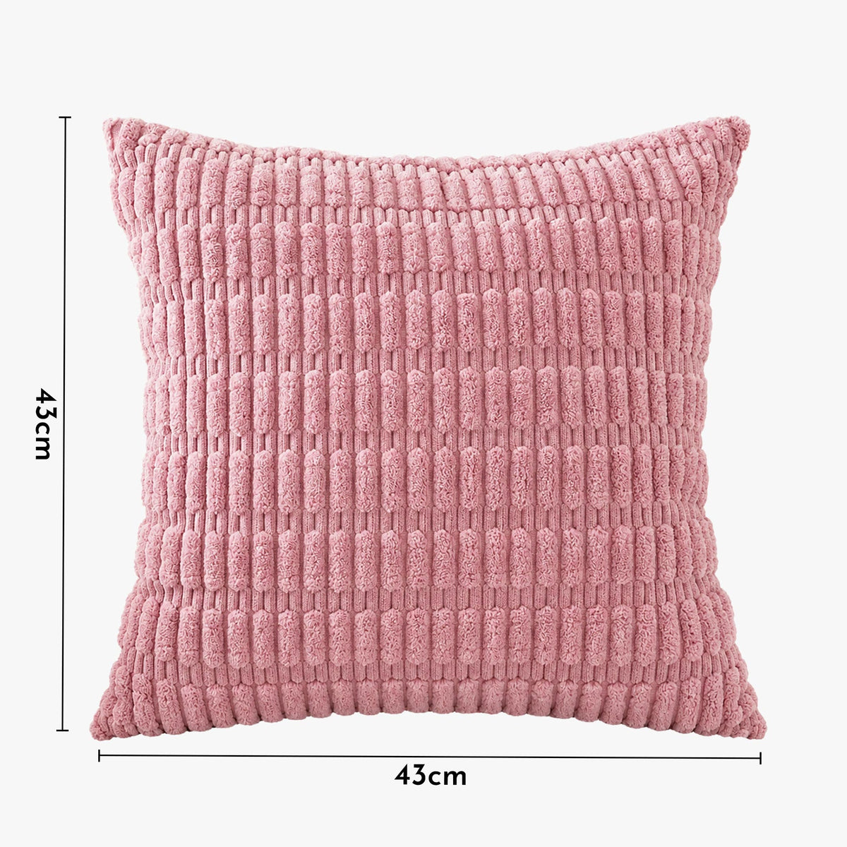 LEYSIA Coussin carré en tissu rose 43x43 cm - Coussins - Mobilier Deco