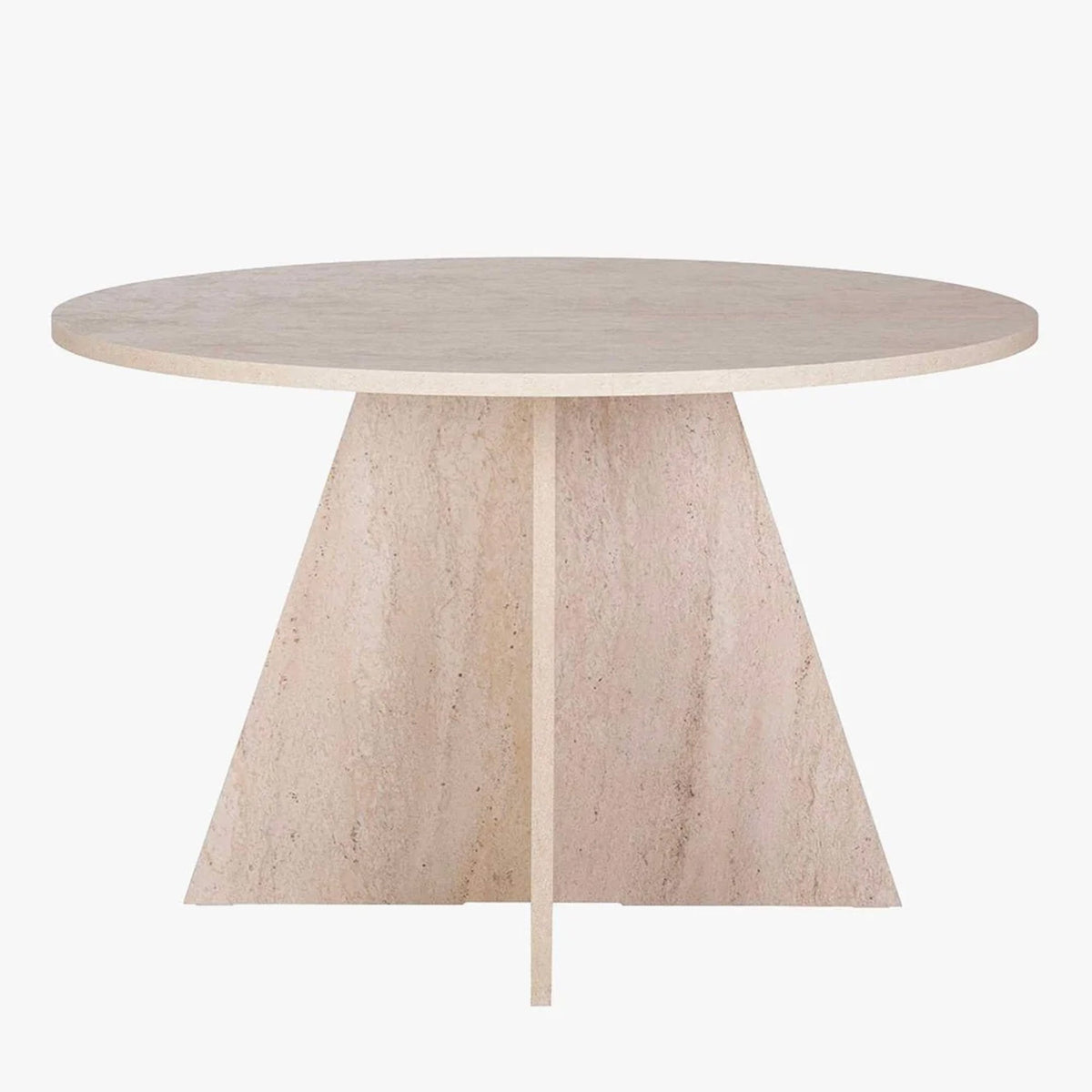 LEYVA Table à manger ronde beige D120 cm - Table à manger - Mobilier Deco