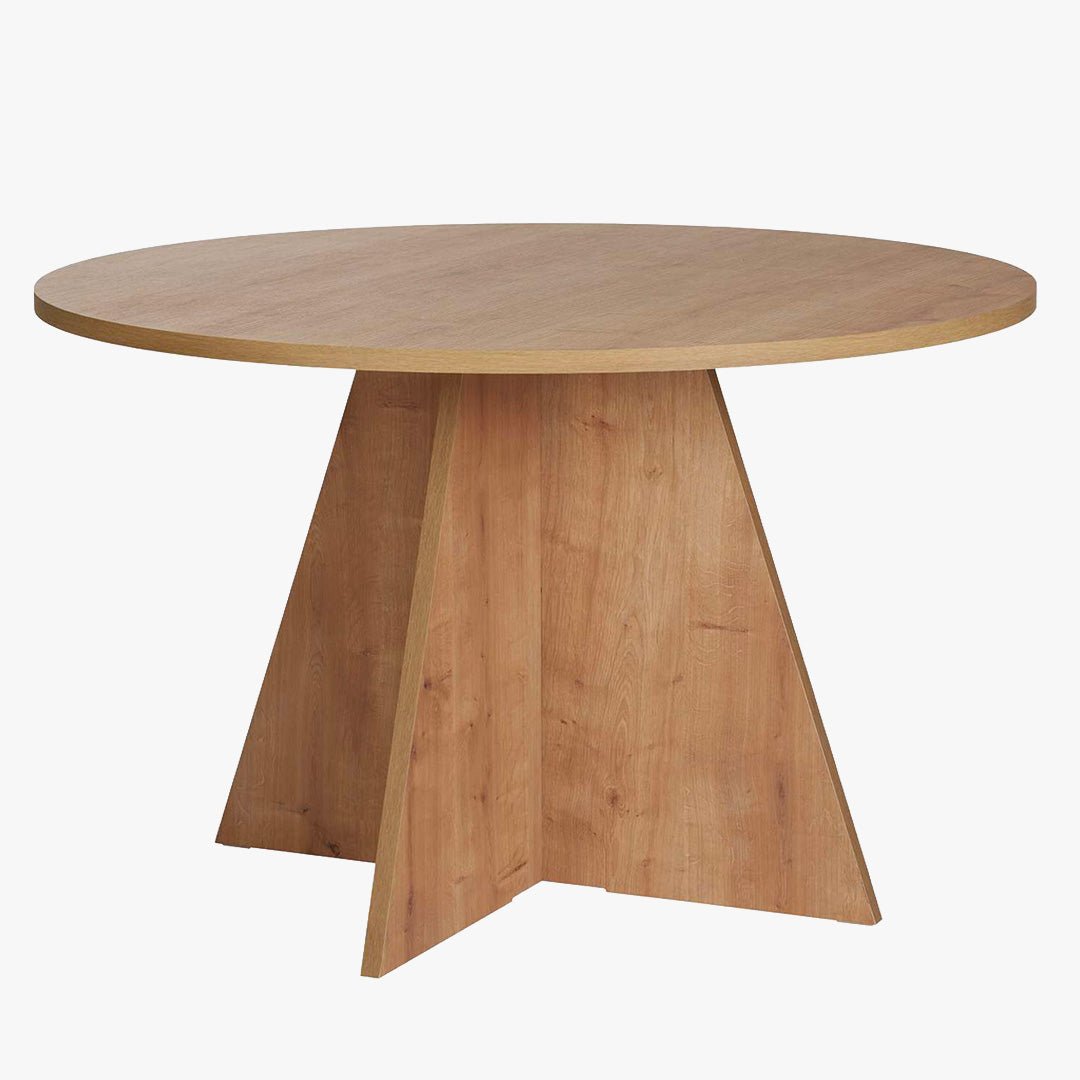 LEYVA Table à manger ronde couleur bois clair D120 cm - Table à manger - Mobilier Deco