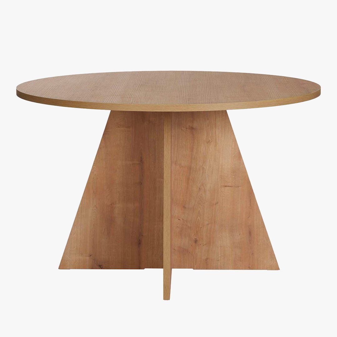 LEYVA Table à manger ronde couleur bois clair D120 cm - Table à manger - Mobilier Deco