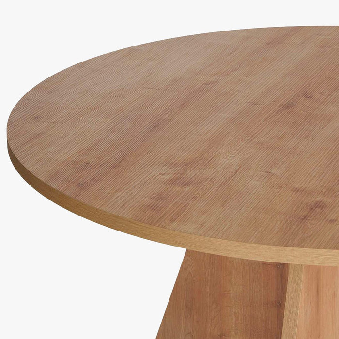 LEYVA Table à manger ronde couleur bois clair D120 cm