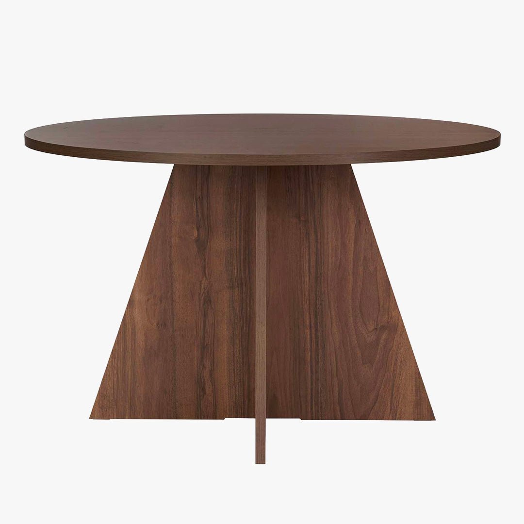 LEYVA Table à manger ronde couleur bois foncé D120 cm - Table à manger - Mobilier Deco