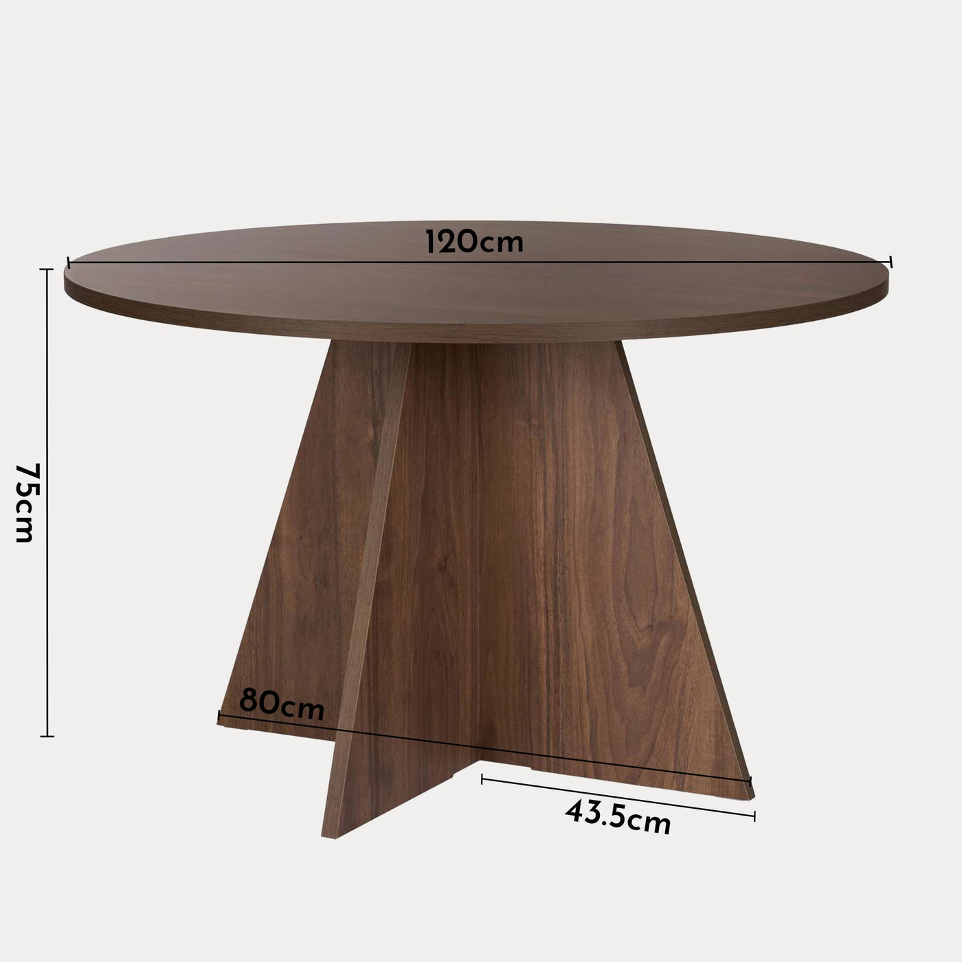 LEYVA Table à manger ronde couleur bois foncé D120 cm - Table à manger - Mobilier Deco