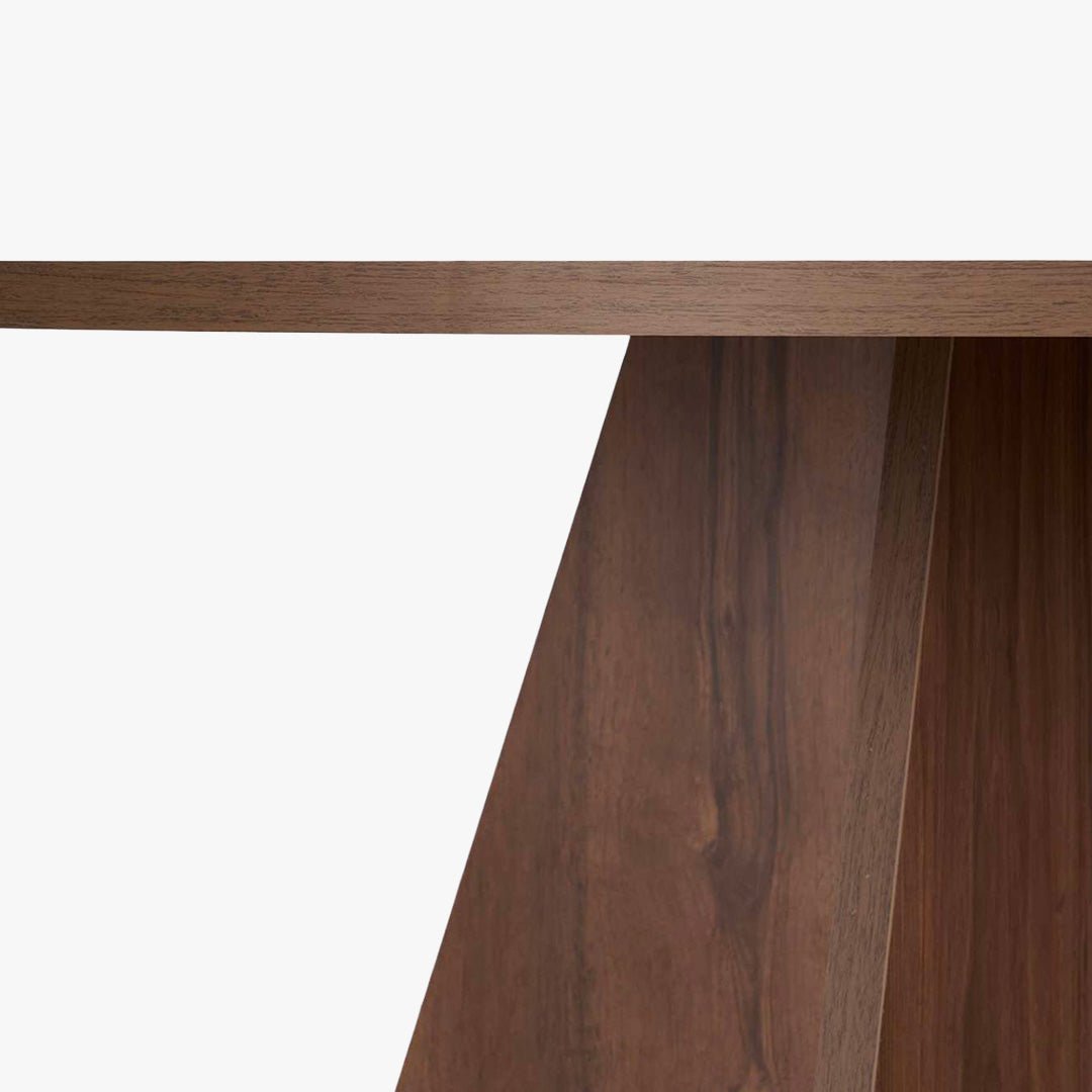 LEYVA Table à manger ronde couleur bois foncé D120 cm - Table à manger - Mobilier Deco