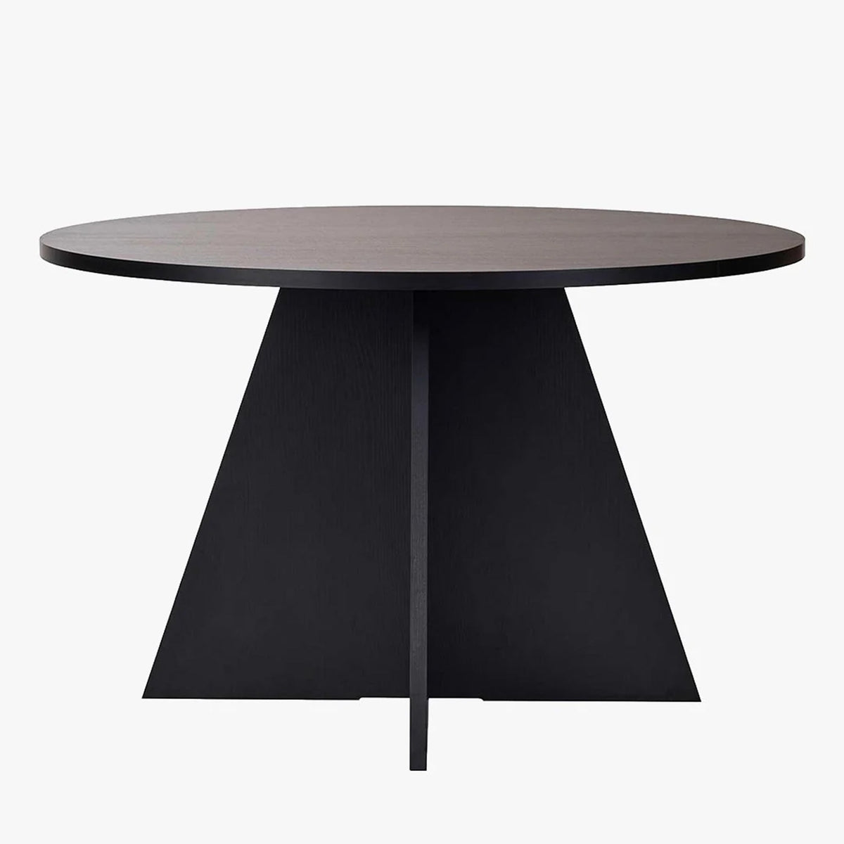 LEYVA Table à manger ronde couleur bois noir D120 cm - Table à manger - Mobilier Deco