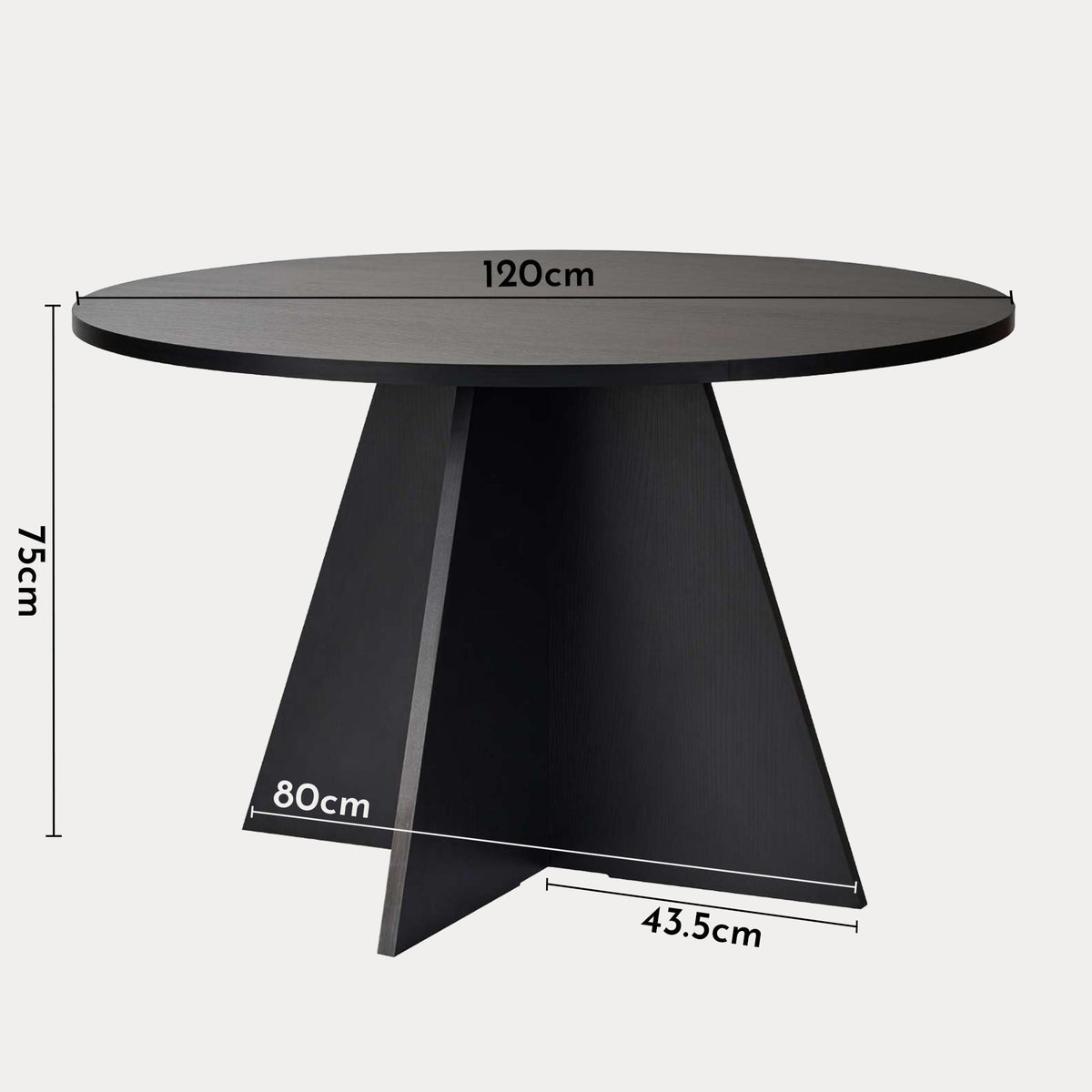 LEYVA Table à manger ronde couleur bois noir D120 cm - Table à manger - Mobilier Deco