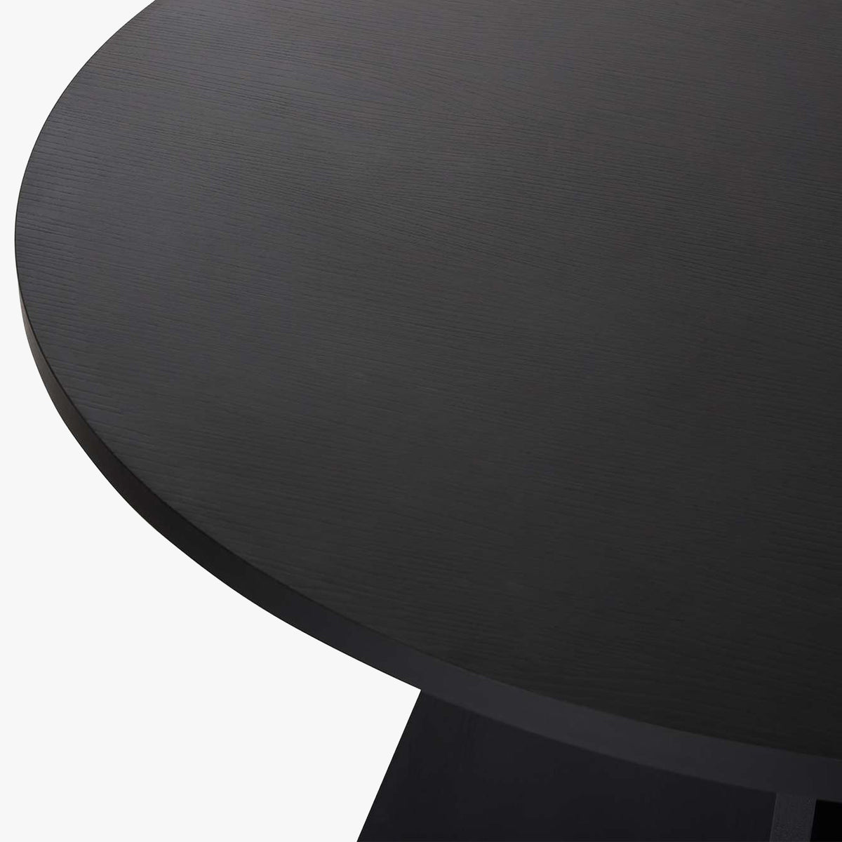 LEYVA Table à manger ronde couleur bois noir D120 cm - Table à manger - Mobilier Deco