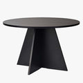 LEYVA Table à manger ronde couleur bois noir D120 cm