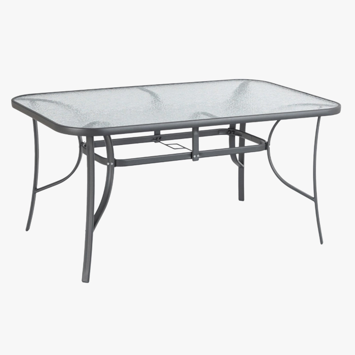 LIBERTY Ensemble de mobilier de jardin avec 6 chaises et table en verre et métal noir - Mobilier de jardin - Mobilier Deco