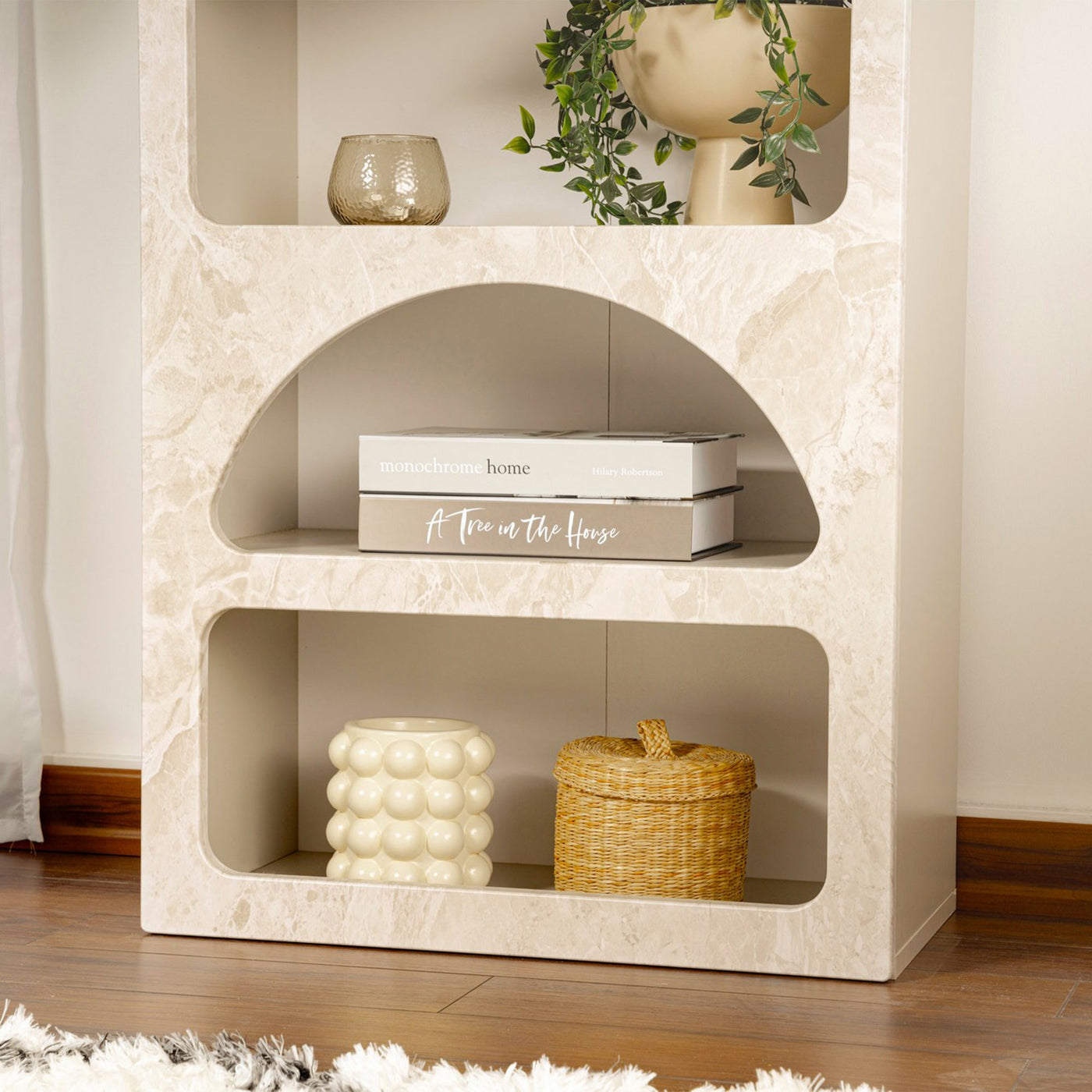 LILA Bibliothèque avec 5 niches beige - Bibliothèque - Mobilier Deco