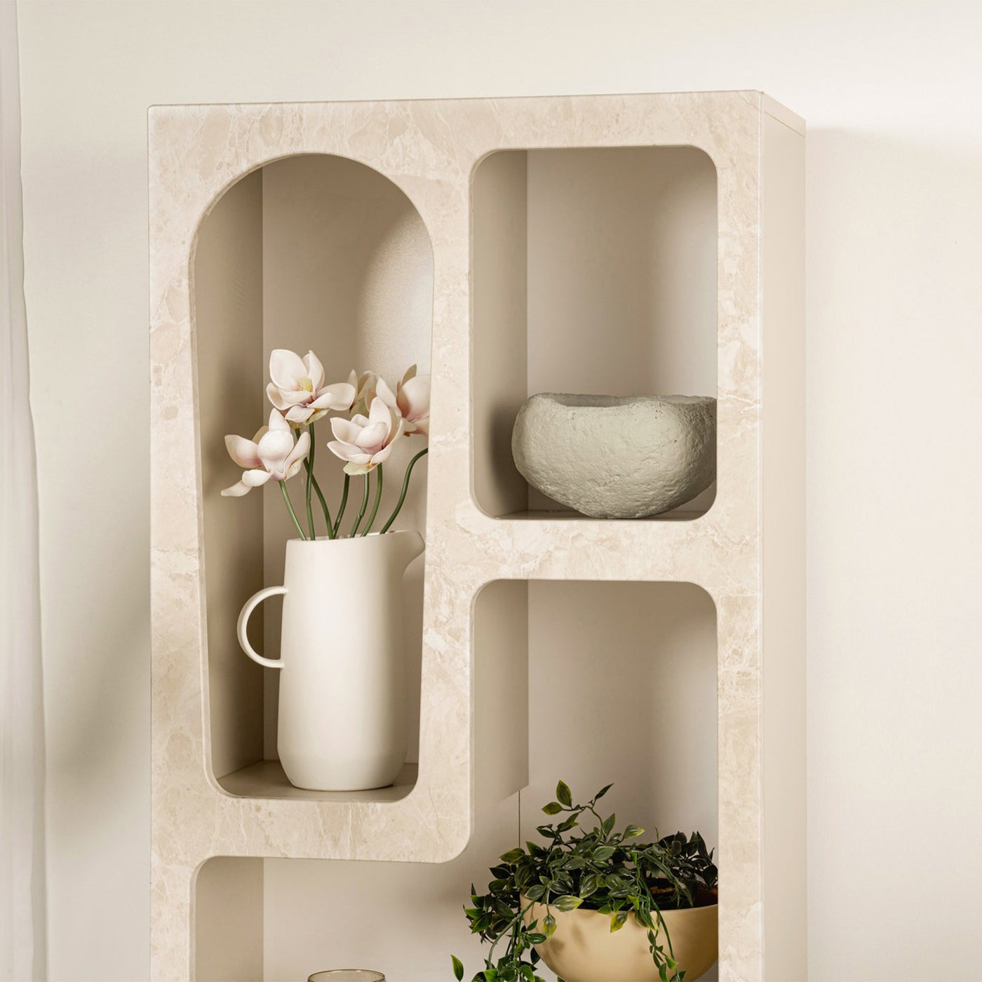 LILA Bibliothèque avec 5 niches beige - Bibliothèque - Mobilier Deco