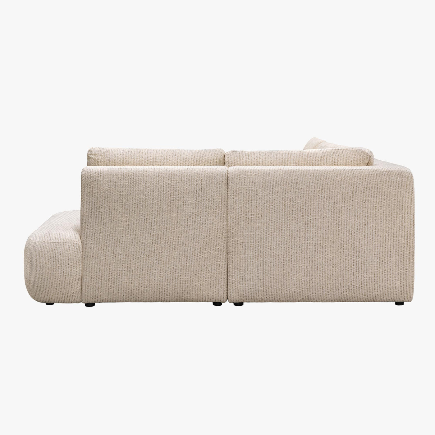 LINDA Canapé d'angle en tissu beige - Angle droit - Canapés d'angle - Mobilier Deco