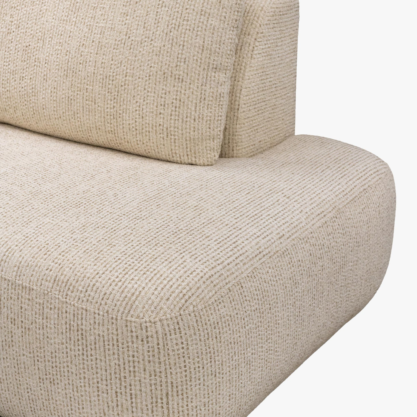 LINDA Canapé d'angle en tissu beige - Angle droit - Canapés d'angle - Mobilier Deco