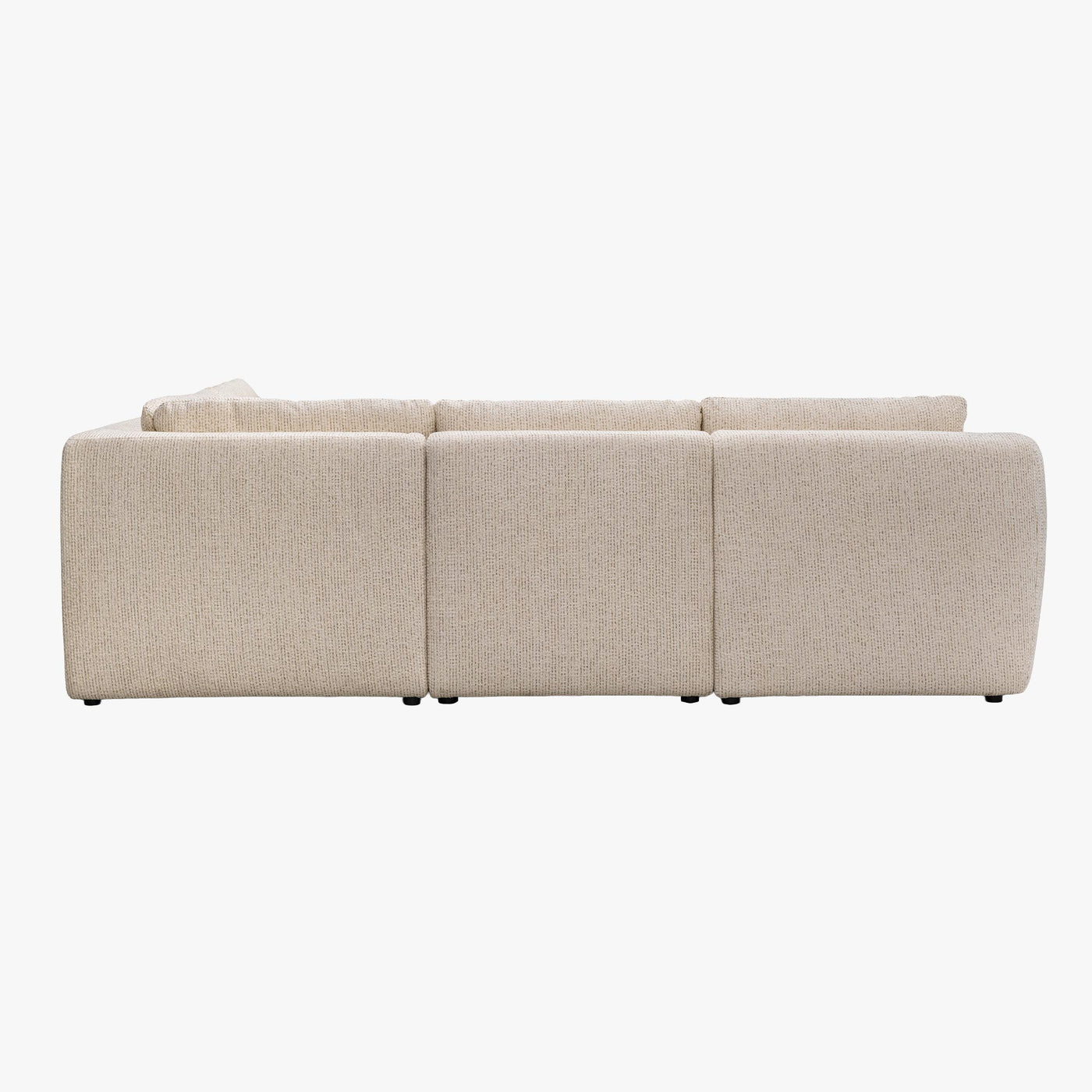 LINDA Canapé d'angle en tissu beige - Angle droit - Canapés d'angle - Mobilier Deco