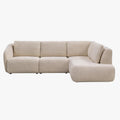 LINDA Canapé d'angle modulable en tissu beige - Angle droit