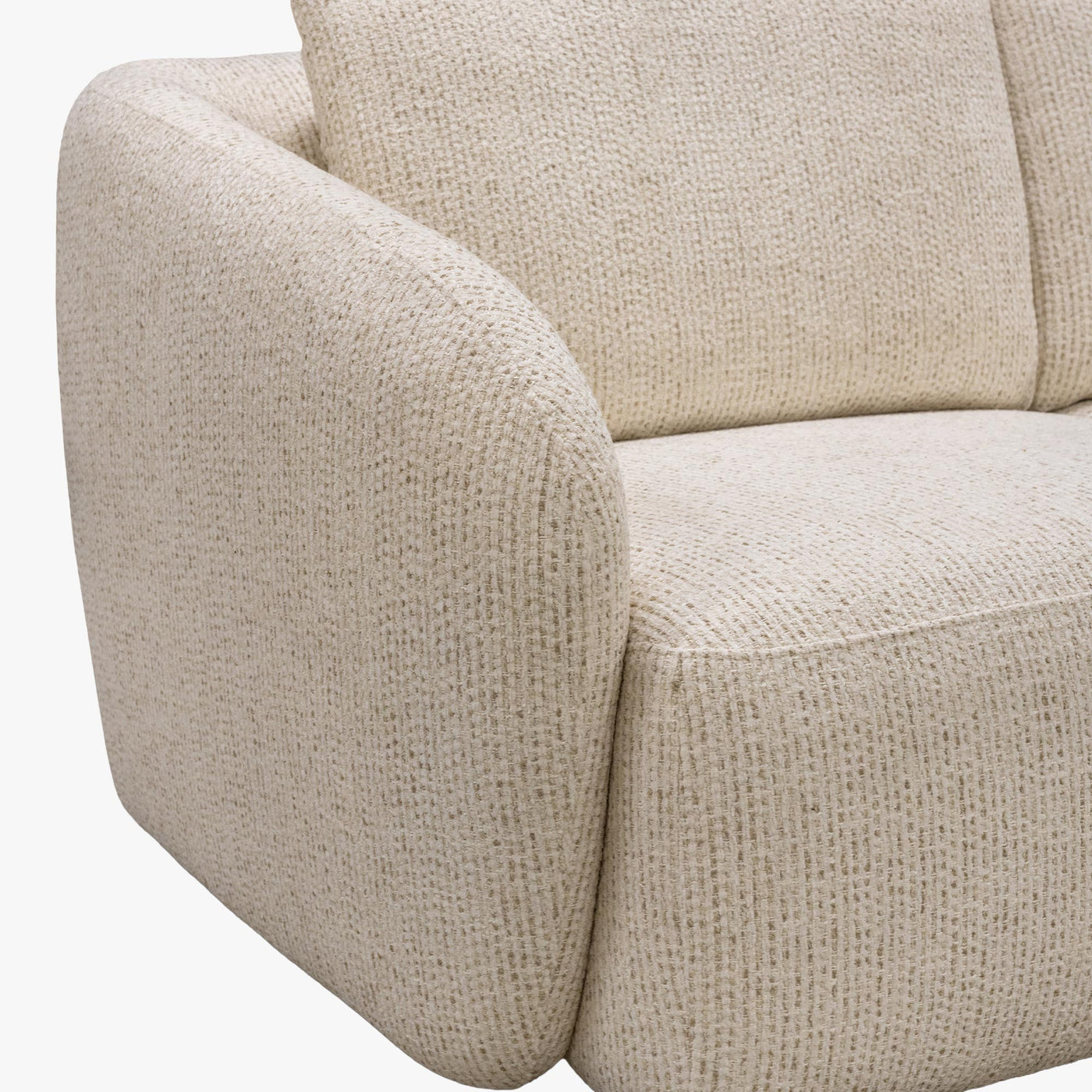LINDA Canapé d'angle en tissu beige - Angle droit - Canapés d'angle - Mobilier Deco