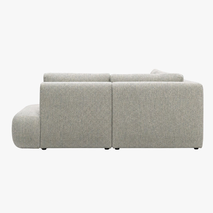 LINDA Canapé d'angle modulable en tissu beige et vert - Angle droit