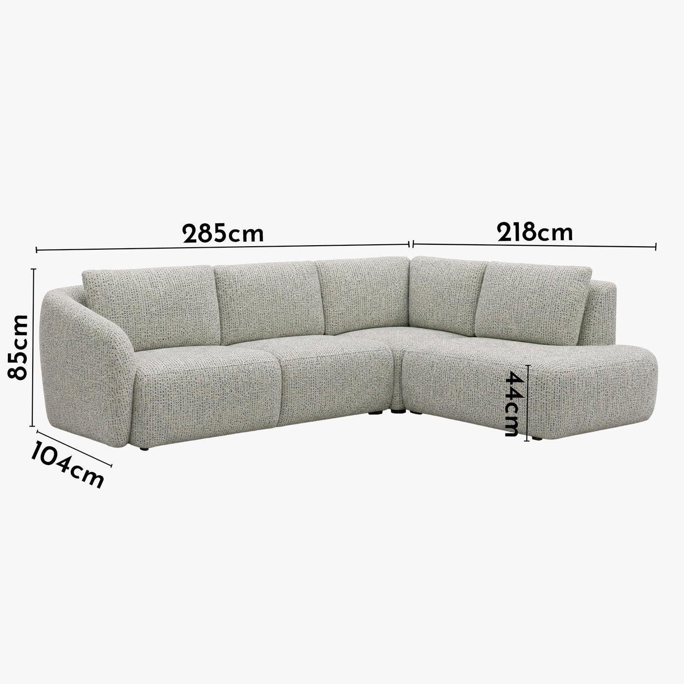 LINDA Canapé d'angle en tissu beige et vert - Angle droit - Canapés d'angle - Mobilier Deco