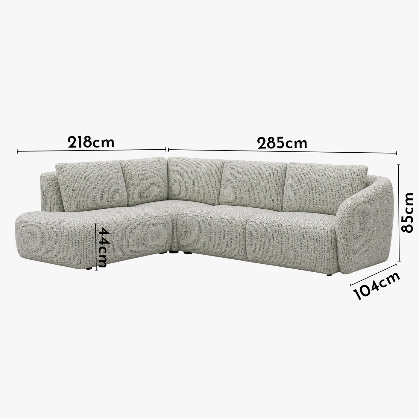 LINDA Canapé d'angle en tissu beige et vert - Angle gauche - Canapés d'angle - Mobilier Deco