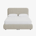 LINE Lit double en tissu beige avec coffre 160x200 cm