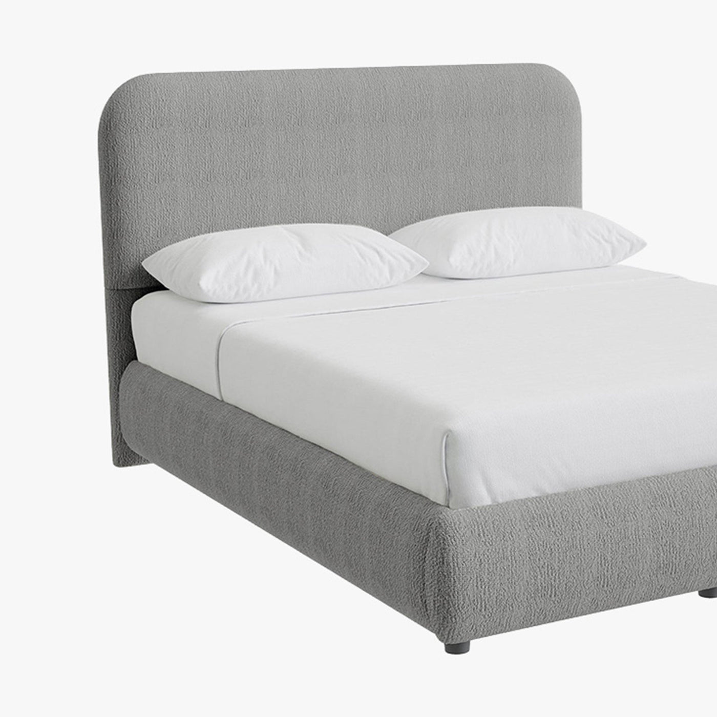 LINE Lit double en tissu gris vert avec coffre 140x190 cm - Lits - Mobilier Deco