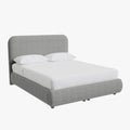 LINE Lit double en tissu gris vert avec coffre 180x200 cm