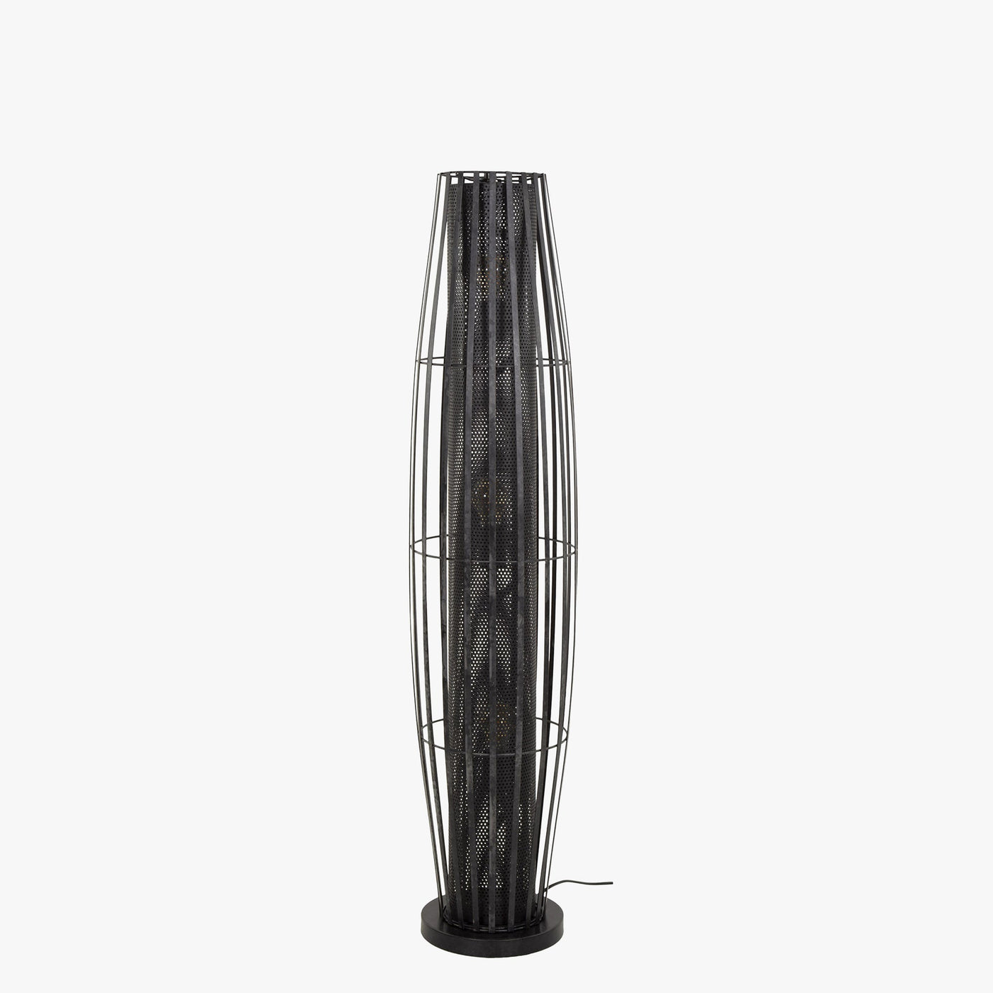 LIORA Lampadaire cylindrique 3 lampes en métal gris foncé 27x120 cm - Luminaires - Mobilier Deco