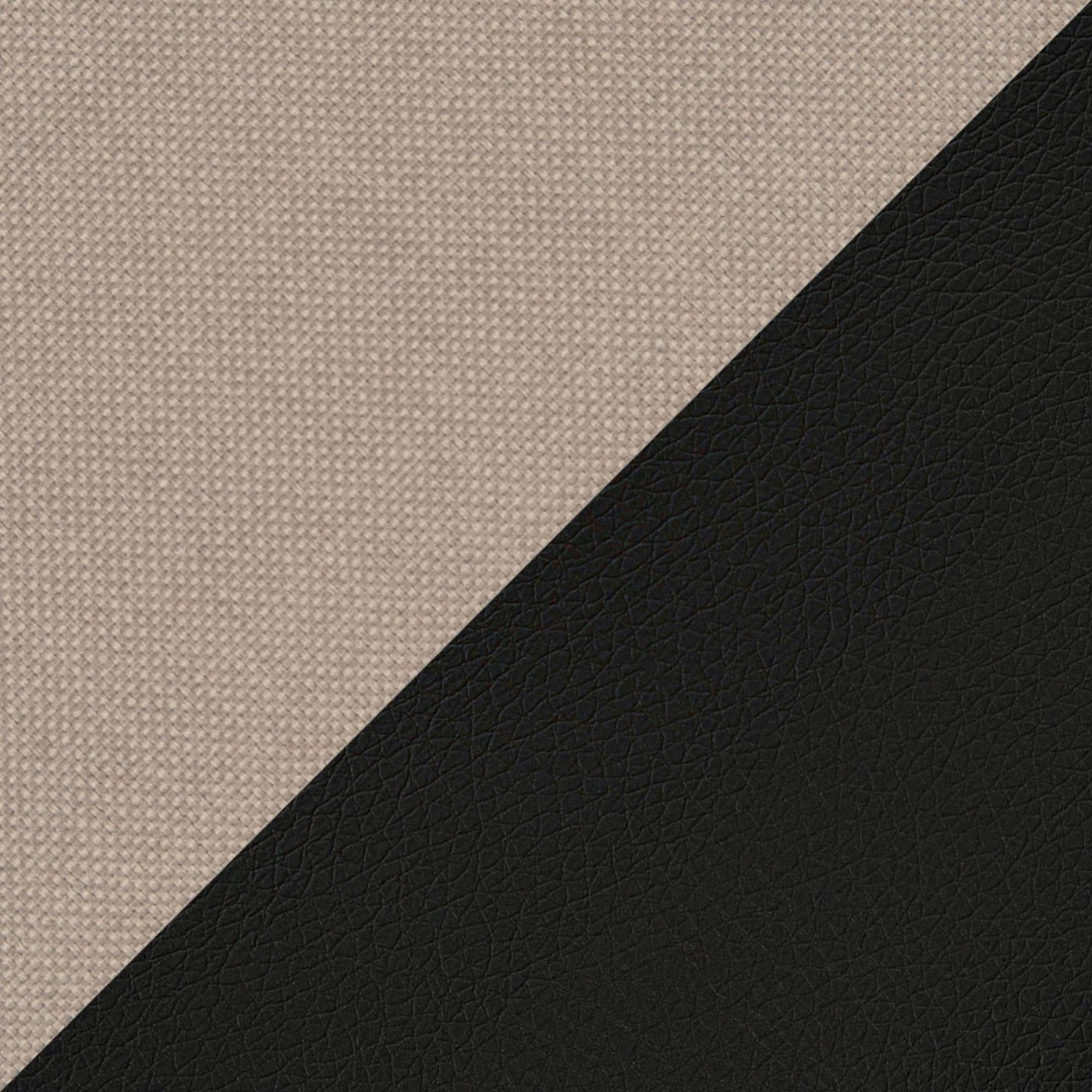 LOHAN Canapé d’angle convertible coffre de rangement en tissu beige et simili noir – Angle Gauche - Canapé d'angle convertible - Mobilier Deco