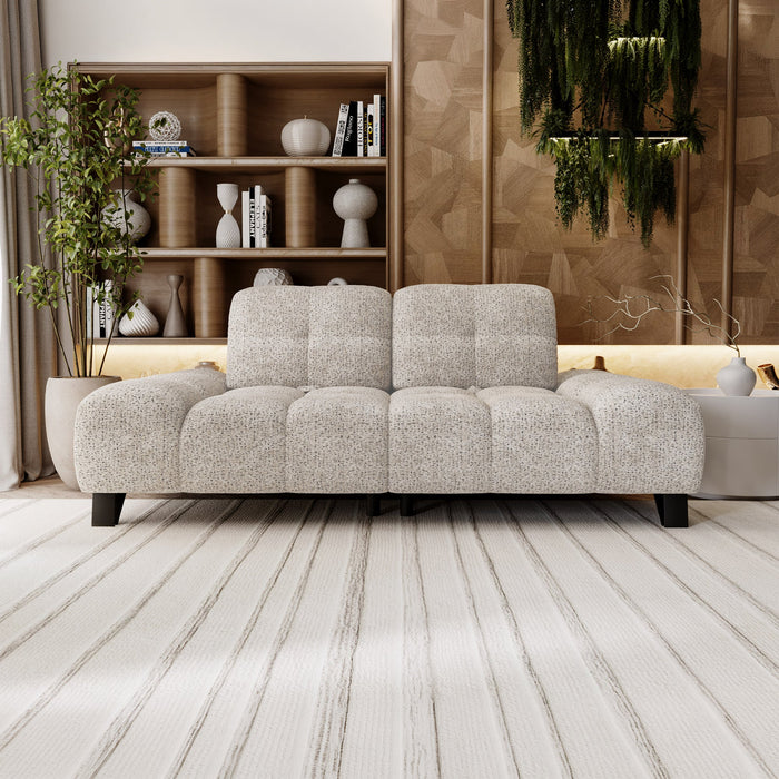 LOREA Canapé 2 places avec dossier amovible en tissu beige – Canapés fixes Mobilier Deco