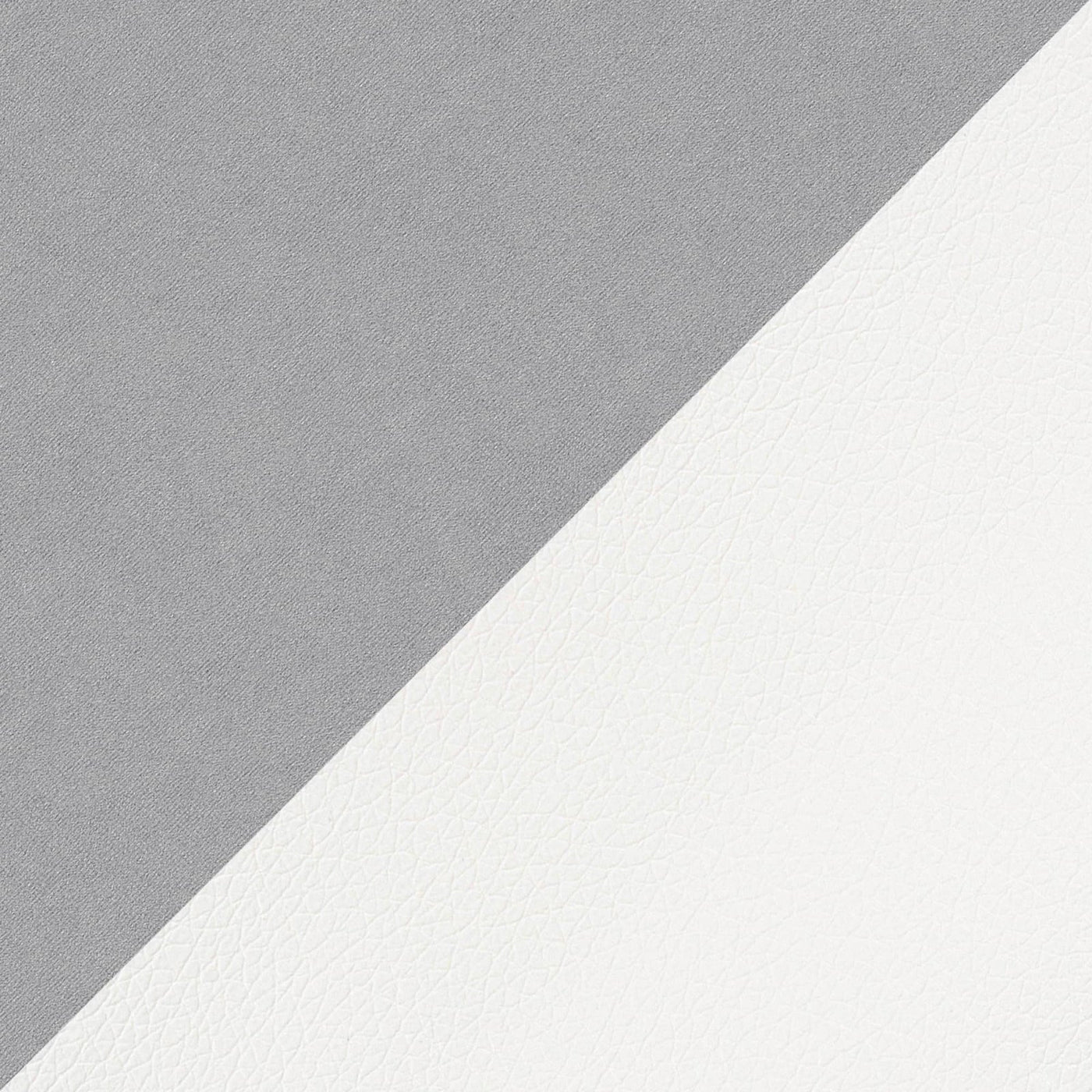 LUCKY Canapé d’angle convertible réversible en tissu velours gris clair et simili cuir blanc - Canapé d'angle convertible - Mobilier Deco