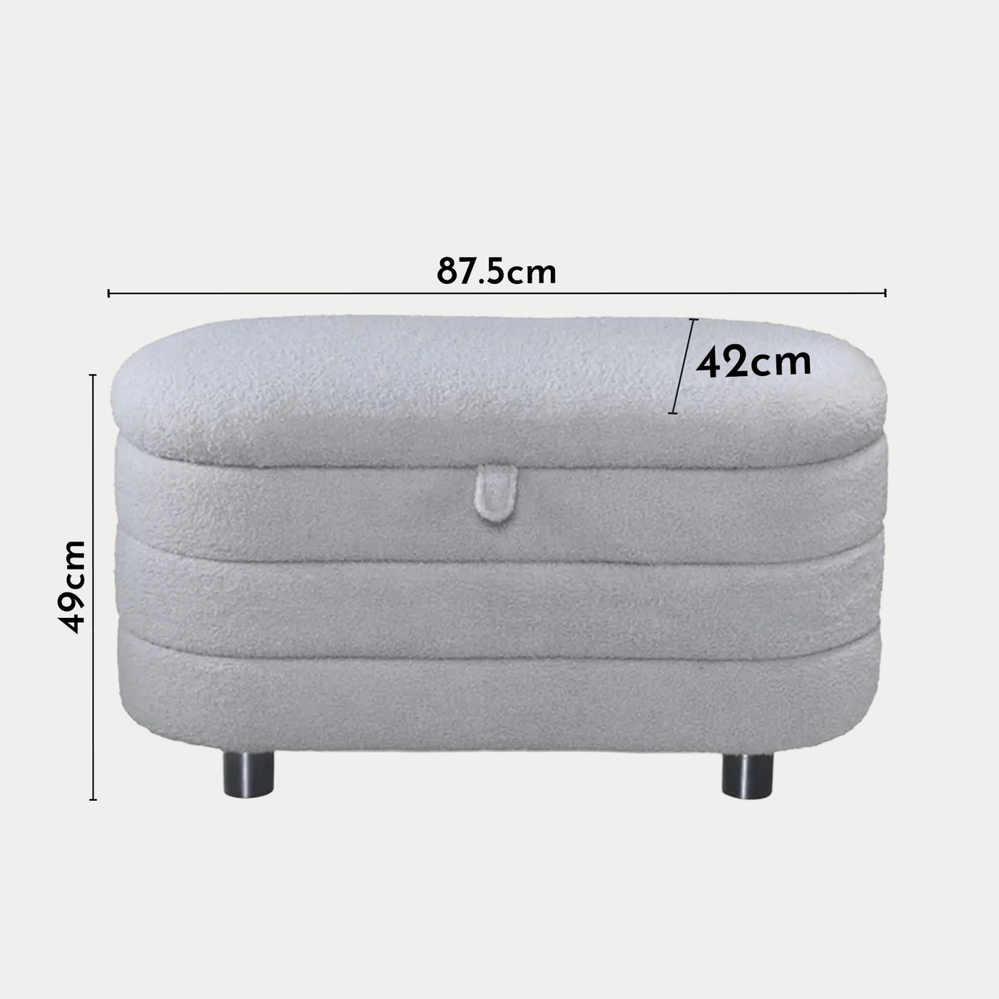 LUCY Banquette coffre en tissu effet peau de mouton gris - Banquettes - Mobilier Deco