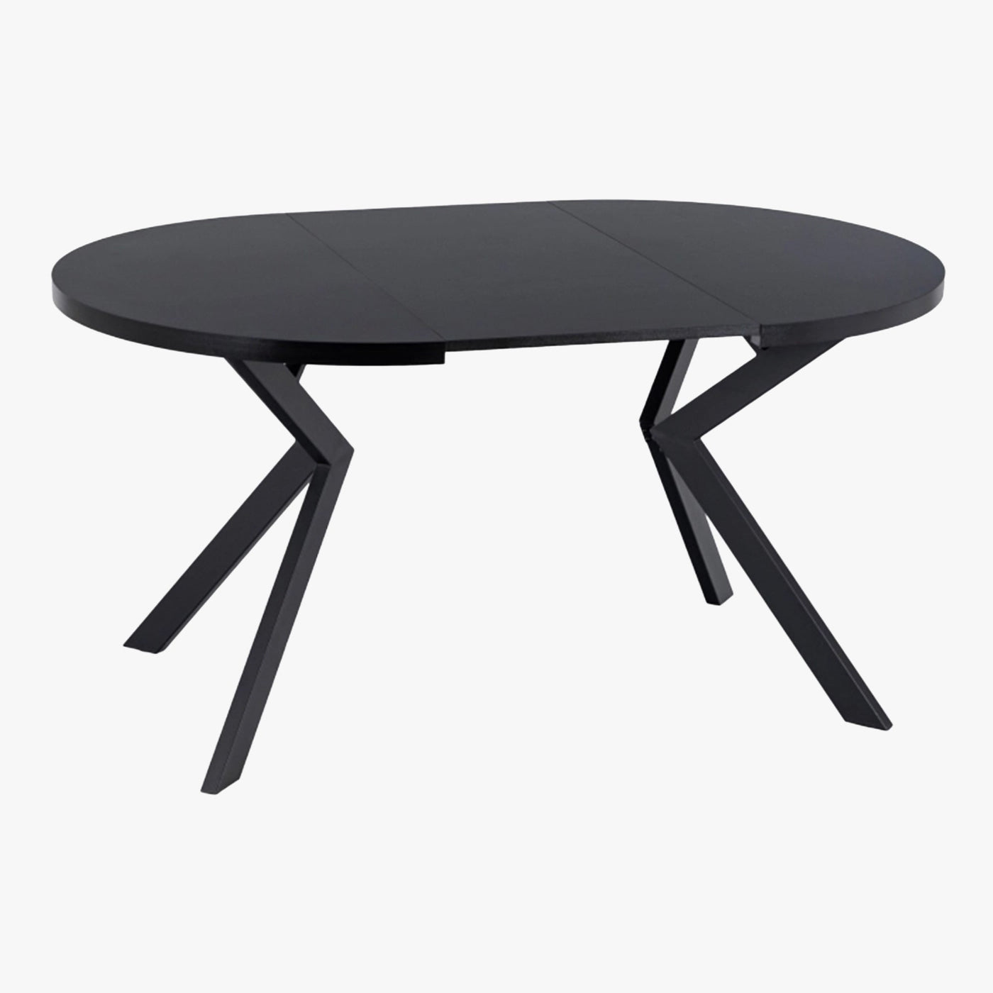 LUKAS Table à manger ronde extensible couleur bois noir pieds métal noir 100-250 cm - Table à manger - Mobilier Deco