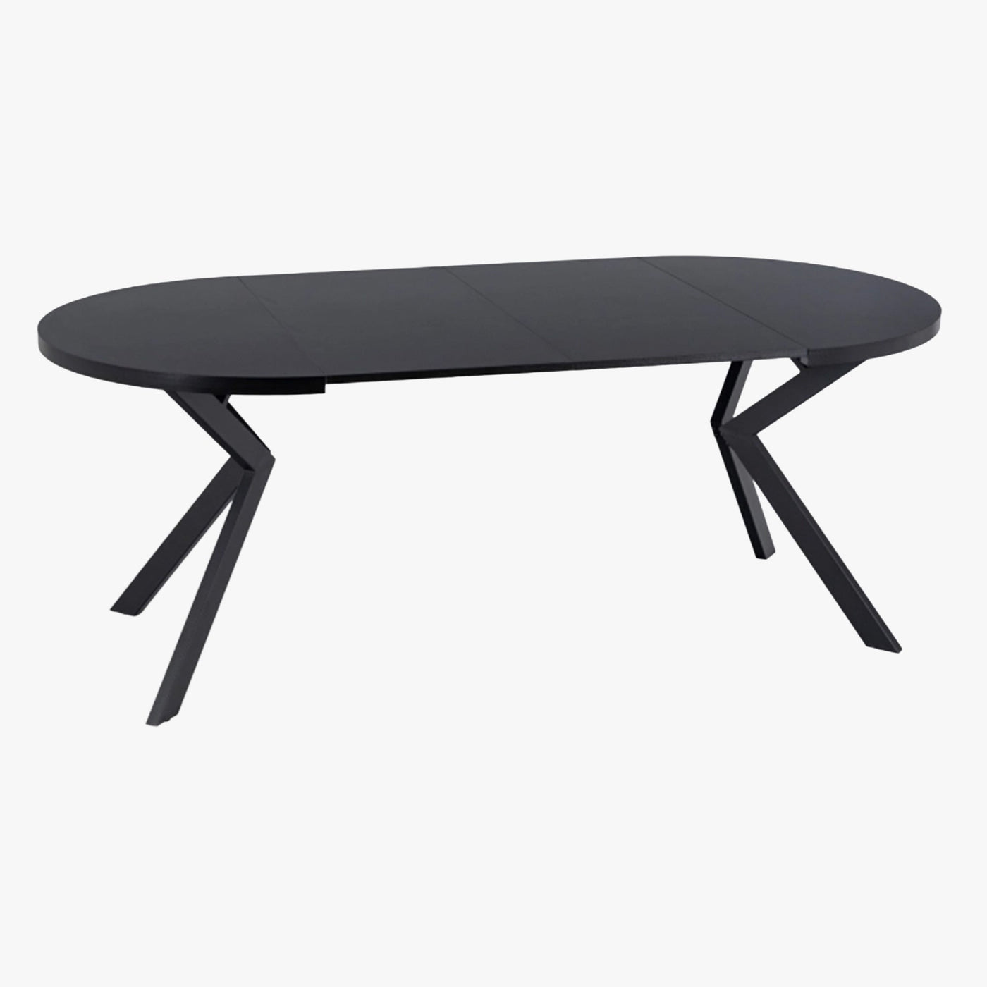 LUKAS Table à manger ronde extensible couleur bois noir pieds métal noir 100-250 cm - Table à manger - Mobilier Deco