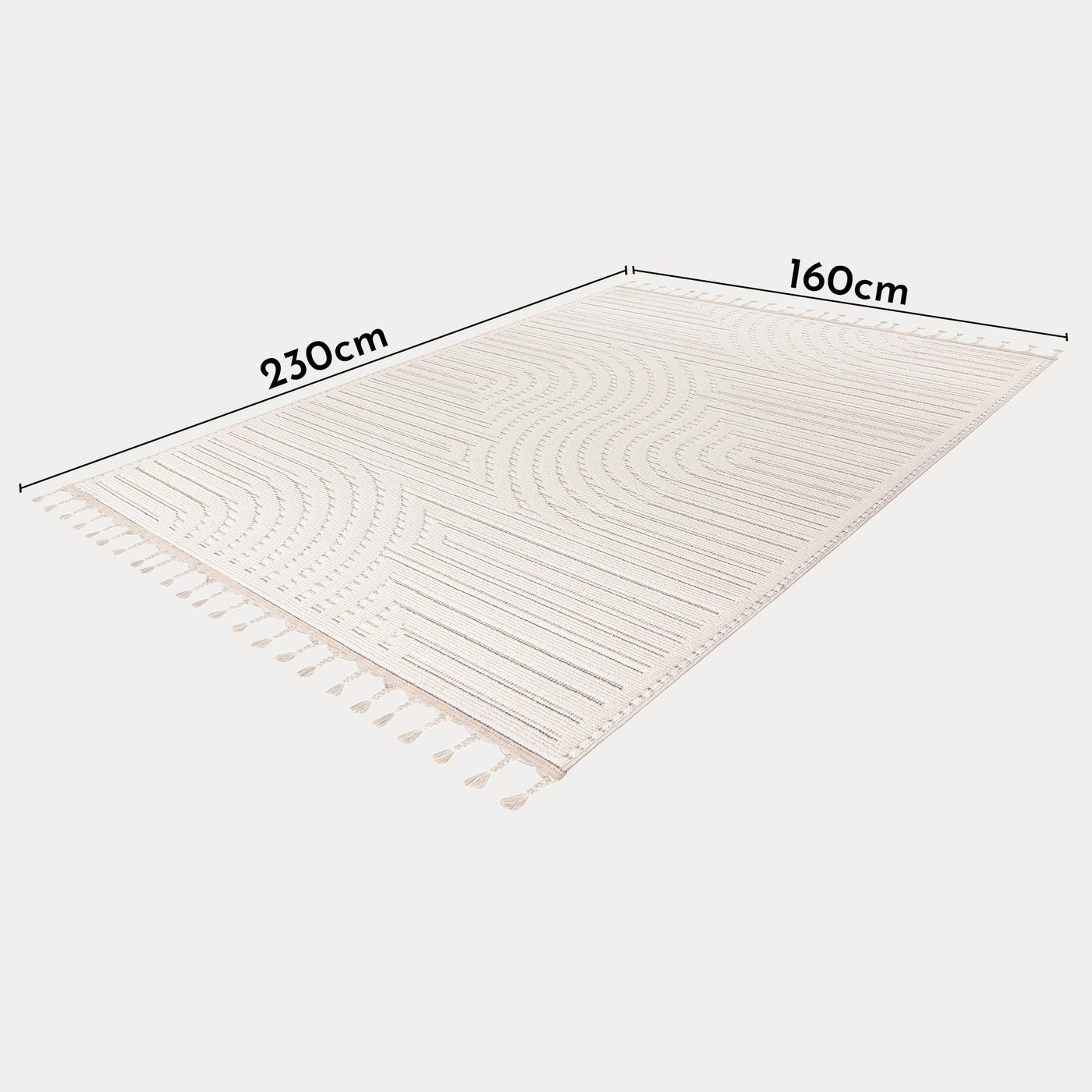 LUXOR 2 Tapis tissé à franges blanc écru - 160x230 cm - Tapis - Mobilier Deco