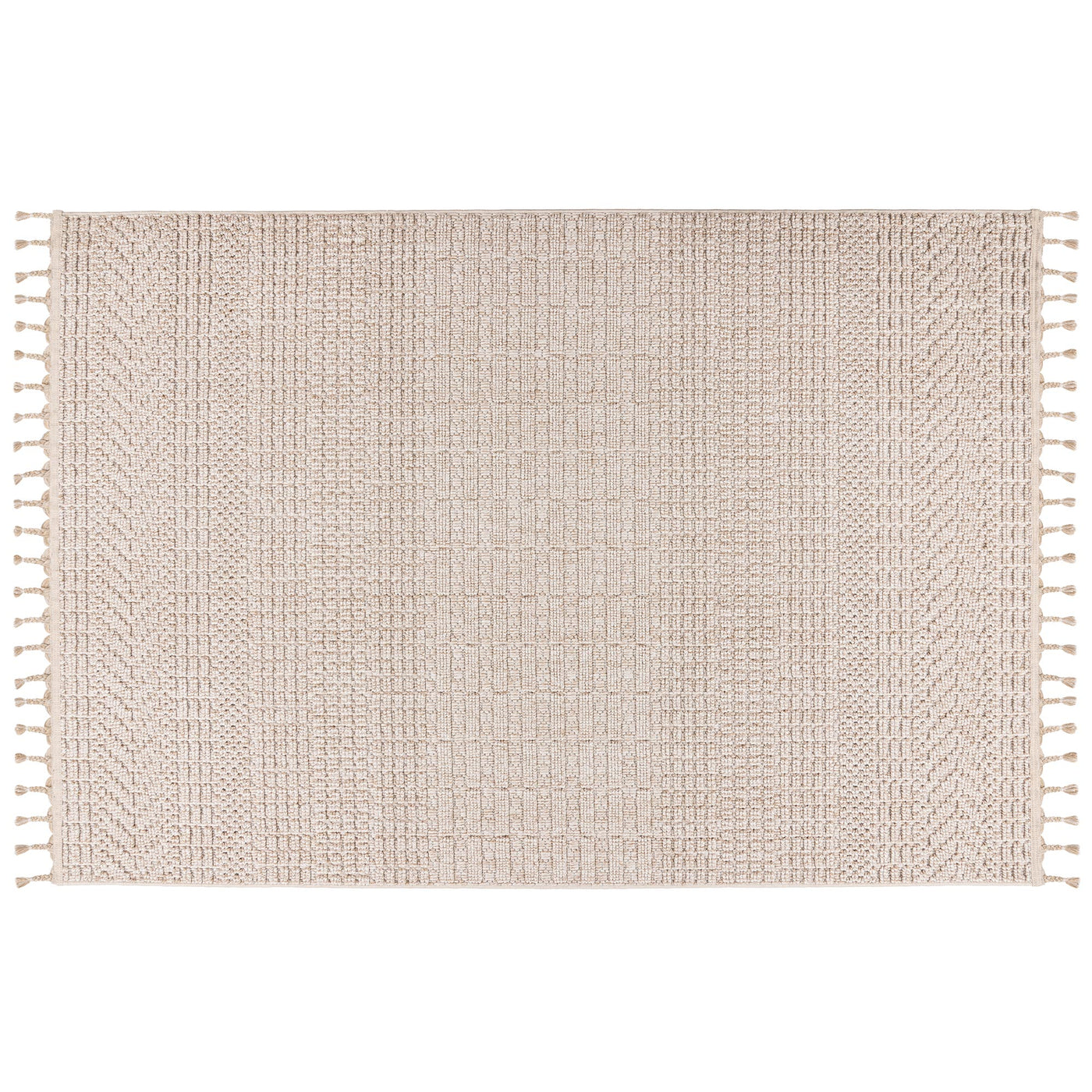 LUXOR Tapis tissé à franges beige - 160x230 cm - Tapis - Mobilier Deco