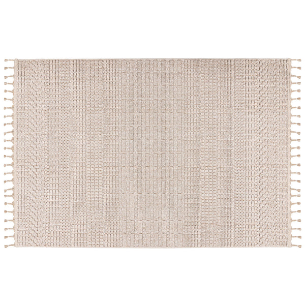 LUXOR Tapis tissé à franges beige - 160x230 cm