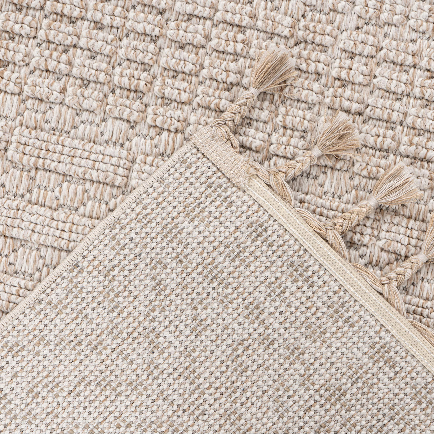 LUXOR Tapis tissé à franges beige - 160x230 cm - Tapis - Mobilier Deco