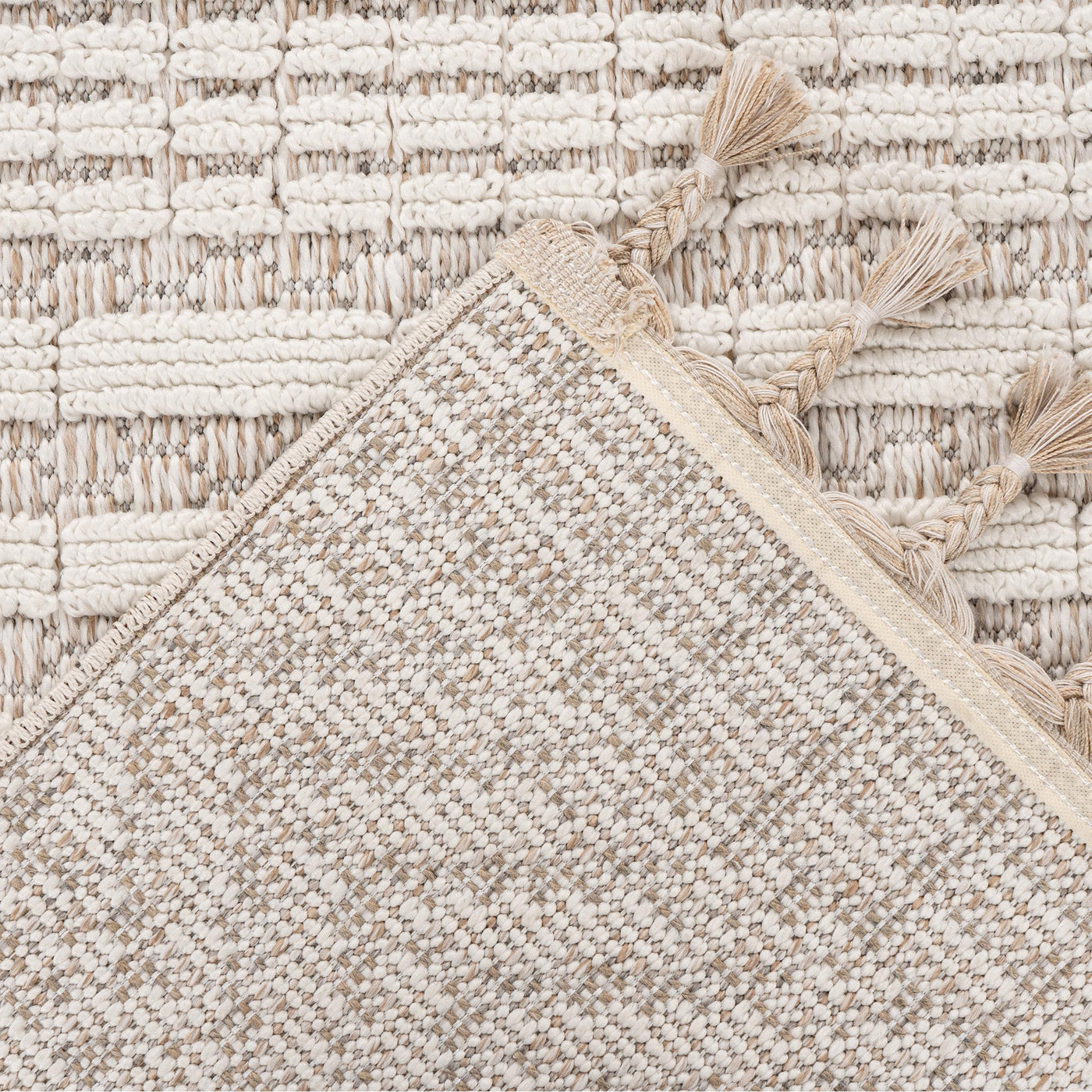 LUXOR Tapis tissé à franges écru - 160x230 cm - Tapis - Mobilier Deco