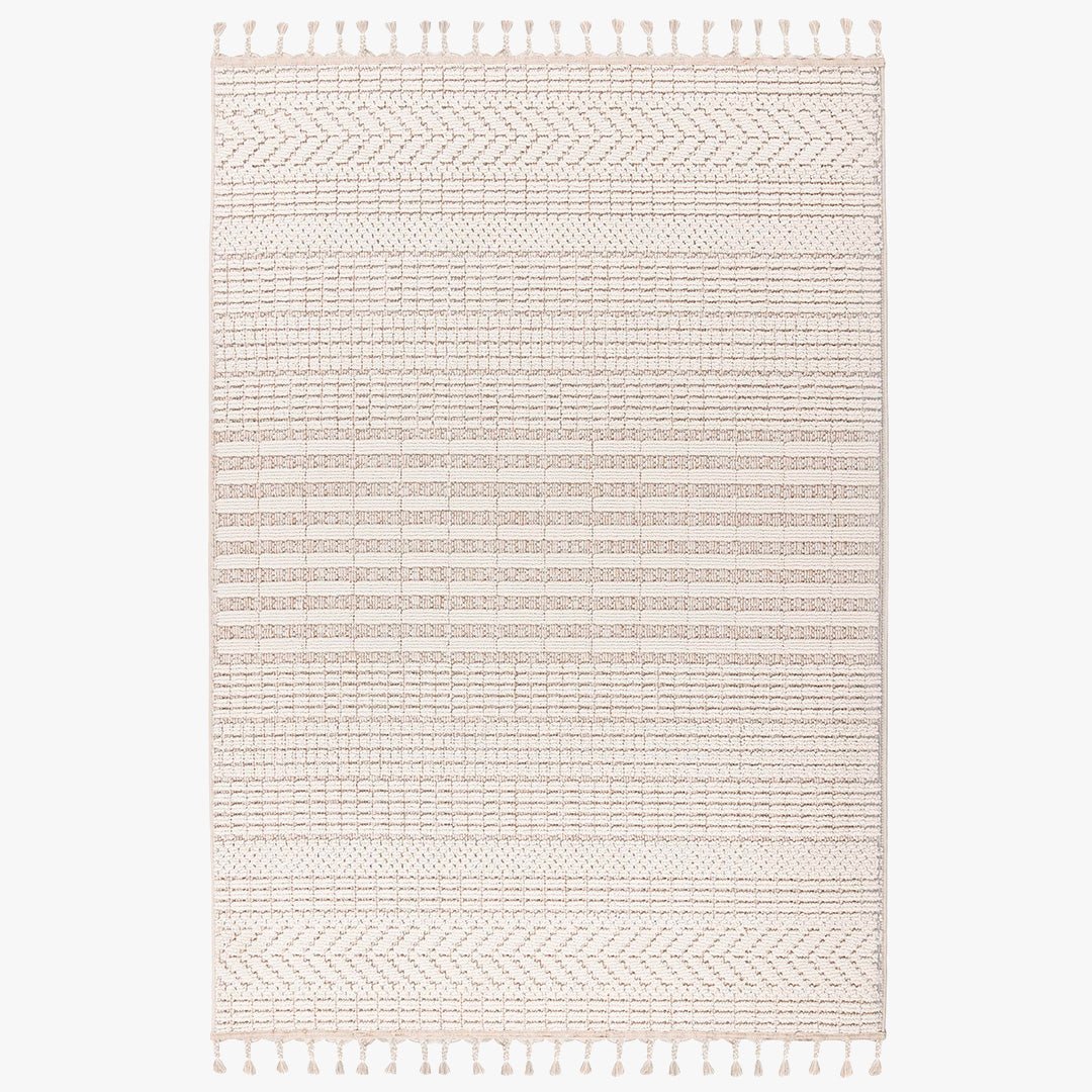 LUXOR Tapis tissé à franges écru - 160x230 cm - Tapis - Mobilier Deco