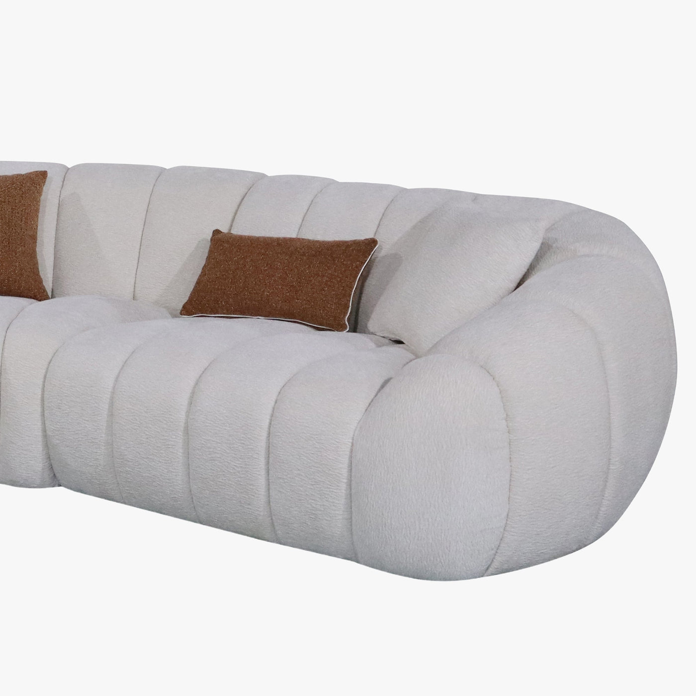 MADY Canapé d'angle réversible en tissu blanc écru - Canapés d'angle - Mobilier Deco