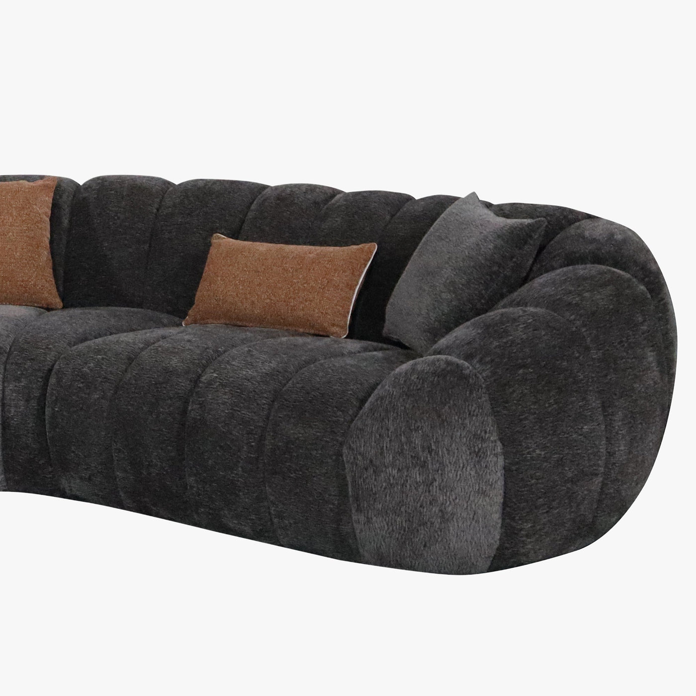MADY Canapé d'angle réversible en tissu gris anthracite - Canapés d'angle - Mobilier Deco