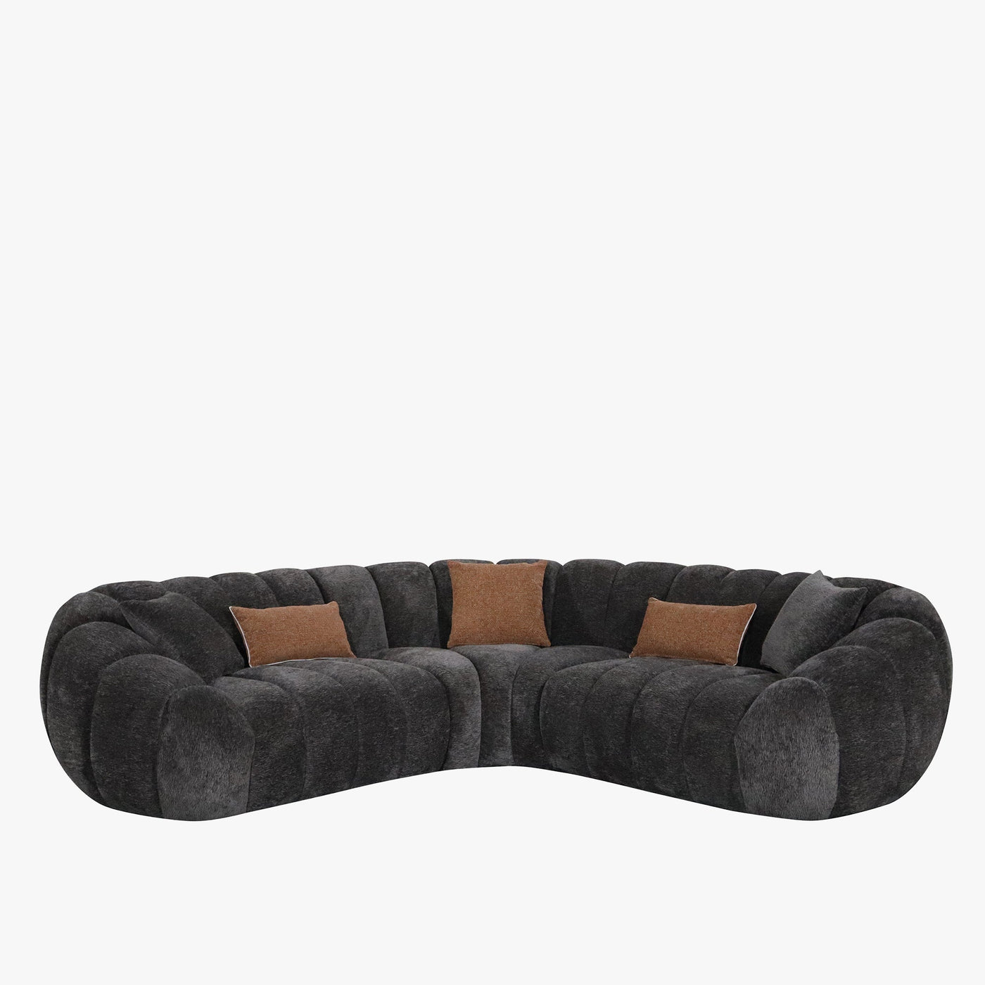 MADY Canapé d'angle réversible en tissu gris anthracite - Canapés d'angle - Mobilier Deco