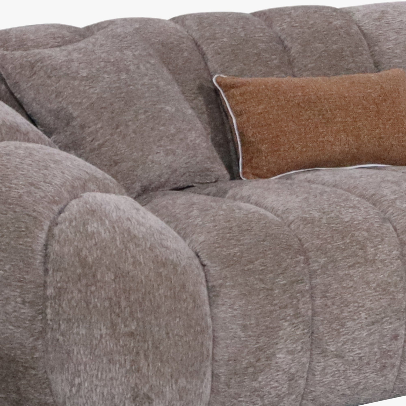 MADY Canapé d'angle réversible en tissu taupe - Canapés d'angle - Mobilier Deco