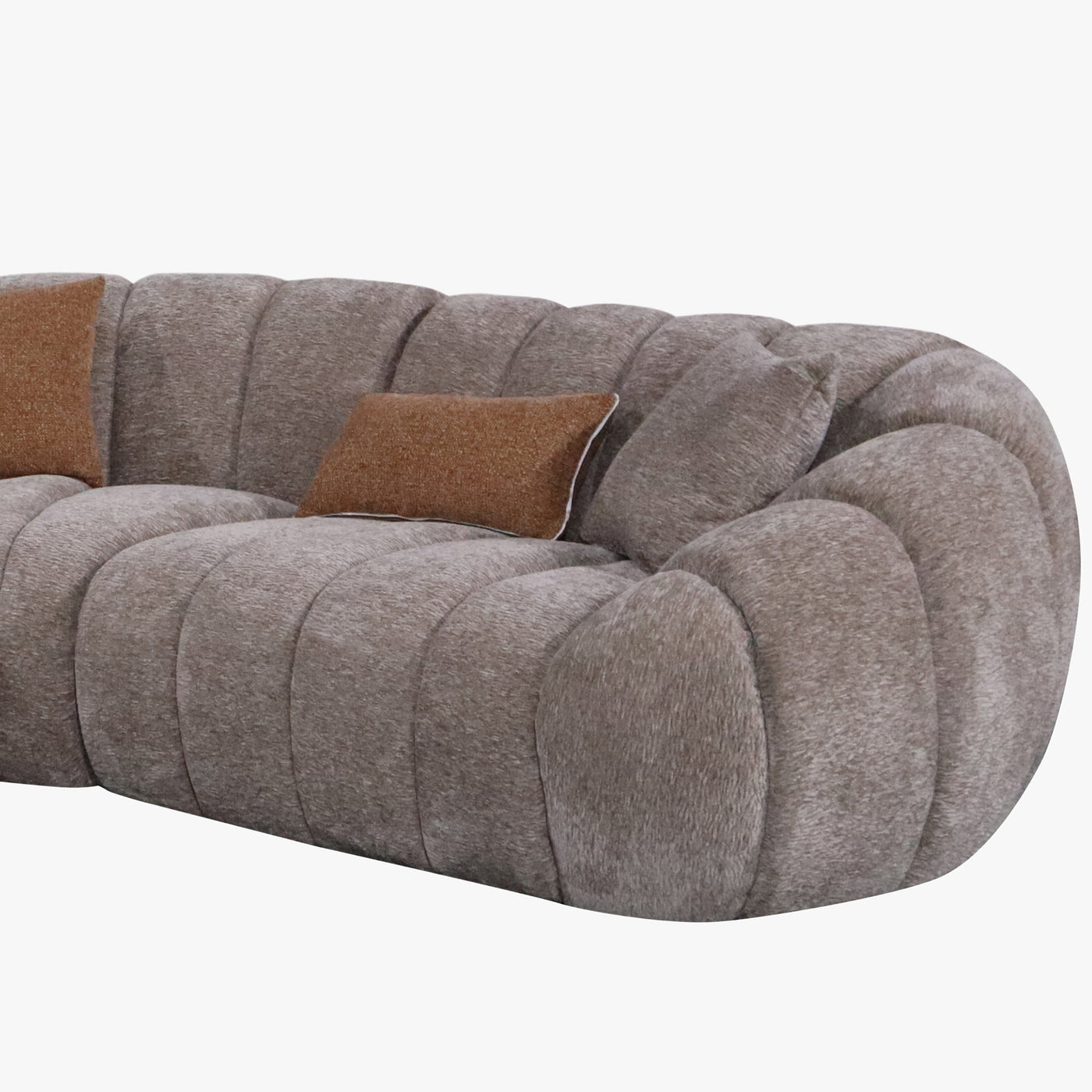 MADY Canapé d'angle réversible en tissu taupe - Canapés d'angle - Mobilier Deco