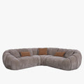 MADY Canapé d'angle réversible en tissu taupe